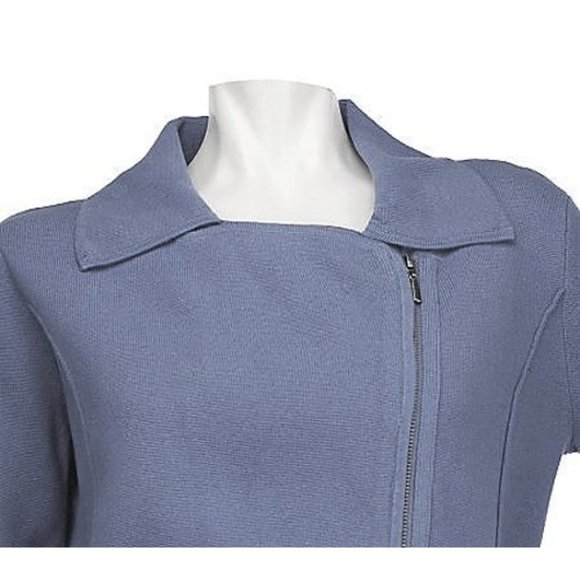 M By Marc Bouwer For QVC Asymmetrical Zip Front Sweater Jacket XS - Picture 3 of 3